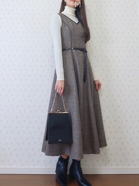 「RANDA（ランダ）のアイテム（ワンピース）」を使った、MAYUKOさん（レディース・163cm）の冬コーディネート