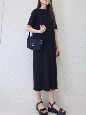 「bach（バッハ）のGY26 SACOCHE BACH サコッシュ（ショルダーバッグ）」を使った、MAYUKOさん（レディース・163cm）の春コーディネート