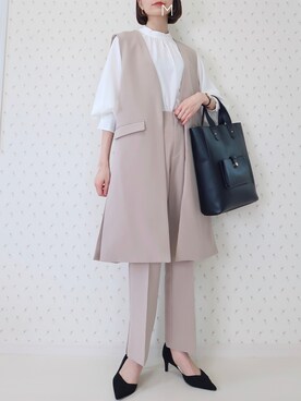 「お仕事スタイル」｜「アイテム（アクセサリー）」を使った、MAYUKOさん（レディース・163cm）の夏コーディネート