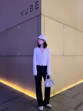 「SLY（スライ）のアイテム（バッグ、ベージュ系）」を使った、monching_littledayさん（レディース・163cm）の夏コーディネート