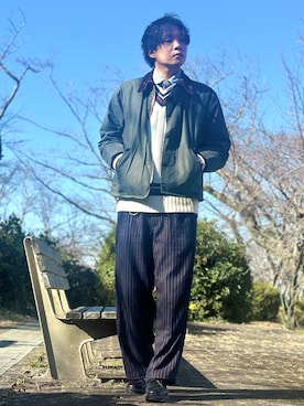 「B.C STOCK（ベーセーストック）のアイテム」を使った、potaさん（メンズ・175cm）の冬コーディネート