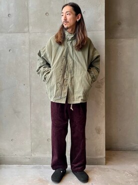 「コーデュロイパンツ」｜「アイテム（モッズコート）」を使った、ジャーナルスタンダード メンズさん（メンズ・172cm）の秋コーディネート