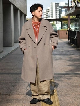 「JOURNAL STANDARD（ジャーナルスタンダード）のアイテム（ステンカラーコート）」を使った、ジャーナルスタンダード メンズさん（メンズ・166cm）の秋コーディネート