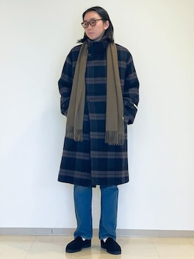 「JOURNAL STANDARD（ジャーナルスタンダード）のアイテム（ステンカラーコート）」を使った、ジャーナルスタンダード メンズさん（メンズ・175cm）の冬コーディネート