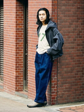 「JOURNAL STANDARD（ジャーナルスタンダード）のアイテム（モッズコート）」を使った、ジャーナルスタンダード メンズさん（メンズ・181cm）の冬コーディネート