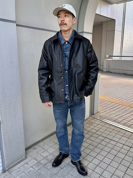 「Gジャン」｜「アイテム（その他アウター）」を使った、ジャーナルスタンダード メンズさん（メンズ・175cm）の冬コーディネート
