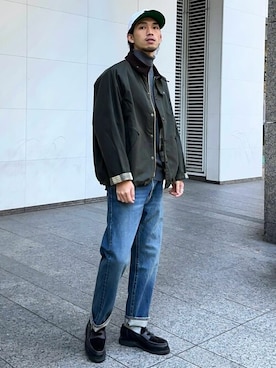 「Paraboot」｜「アイテム（ローファー）」を使った、ジャーナルスタンダード メンズさん（メンズ・179cm）の冬コーディネート