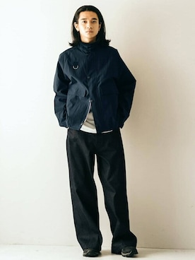 「ペインターパンツ」｜「アイテム（ブルゾン）」を使った、ジャーナルスタンダード メンズさん（メンズ・181cm）の冬コーディネート