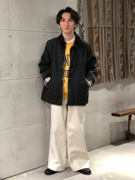 「ホワイトデニム」｜「アイテム（その他アウター）」を使った、ジャーナルスタンダード メンズさん（メンズ・167cm）の冬コーディネート
