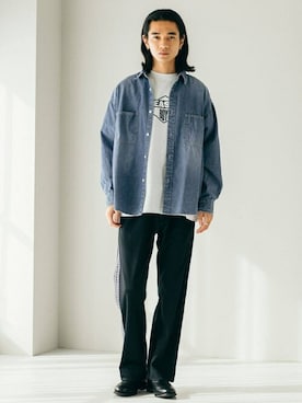 「ダンガリーシャツ」｜ジャーナルスタンダード メンズさん（メンズ・181cm）の冬コーディネート