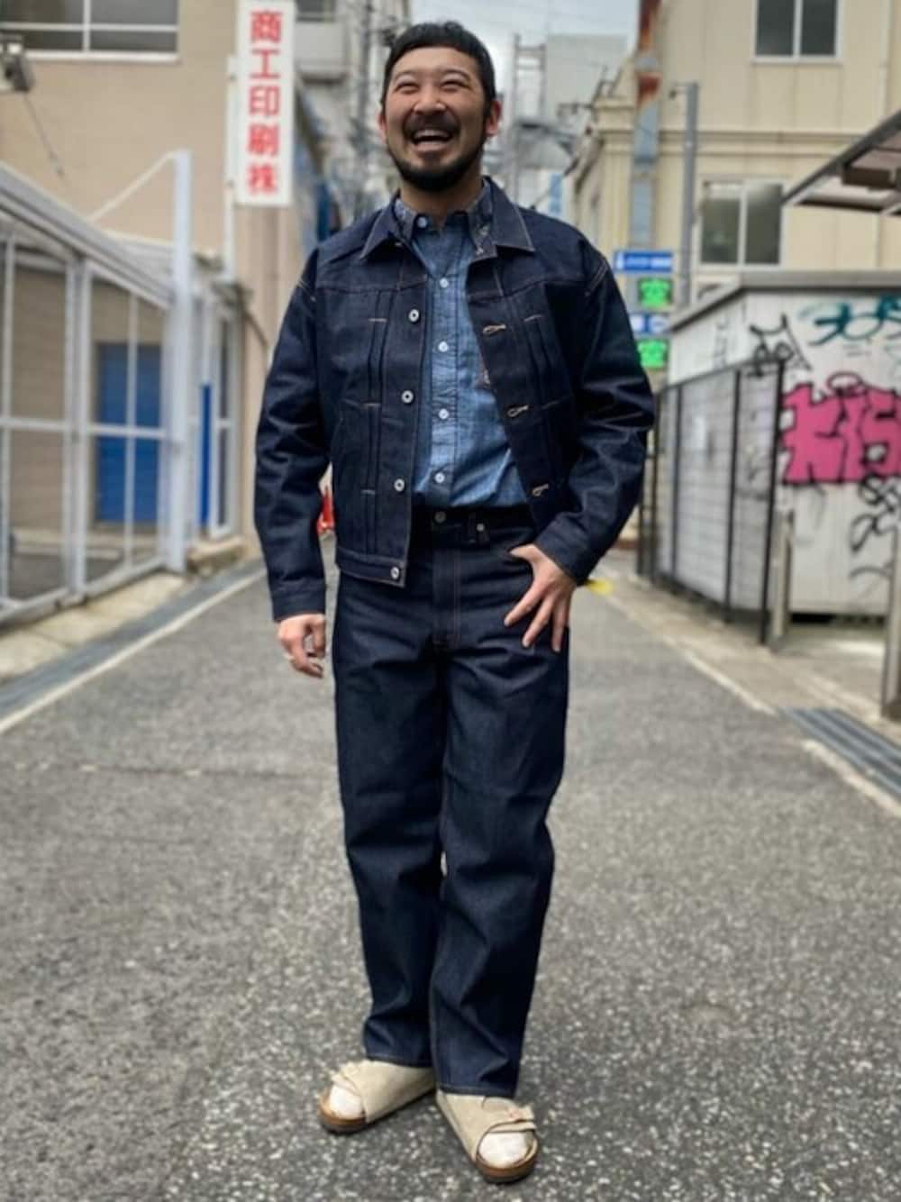 デニム トラッカージャケット LOT206Tを使った人気ファッション