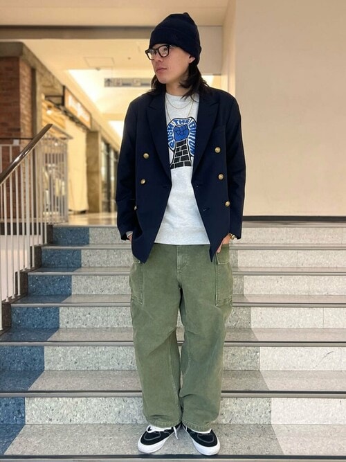 セール】T/W ダブル ネイビーブレザージャケット（テーラード