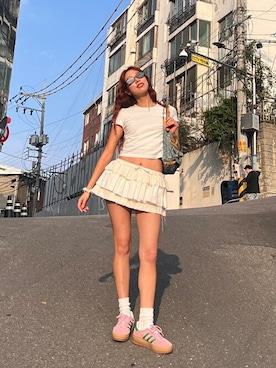 「アイテム（スカート）」を使った、NATSUKIさん（レディース・170cm）の夏コーディネート