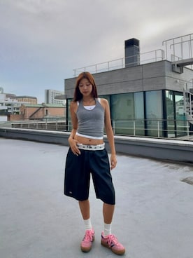 「Dickies（ディッキーズ）のアイテム」を使った、NATSUKIさん（レディース・170cm）の夏コーディネート