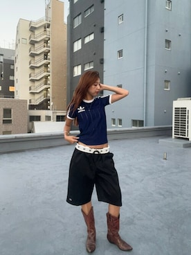 「アイテム（チノパンツ）」を使った、NATSUKIさん（レディース・170cm）の夏コーディネート
