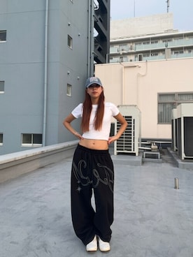 「アイテム（キャップ）」を使った、NATSUKIさん（レディース・170cm）の夏コーディネート