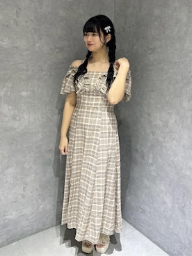 「フェミニン 」｜「アイテム（ワンピース/ドレス）」を使った、ねねさん（レディース・162cm）の夏コーディネート