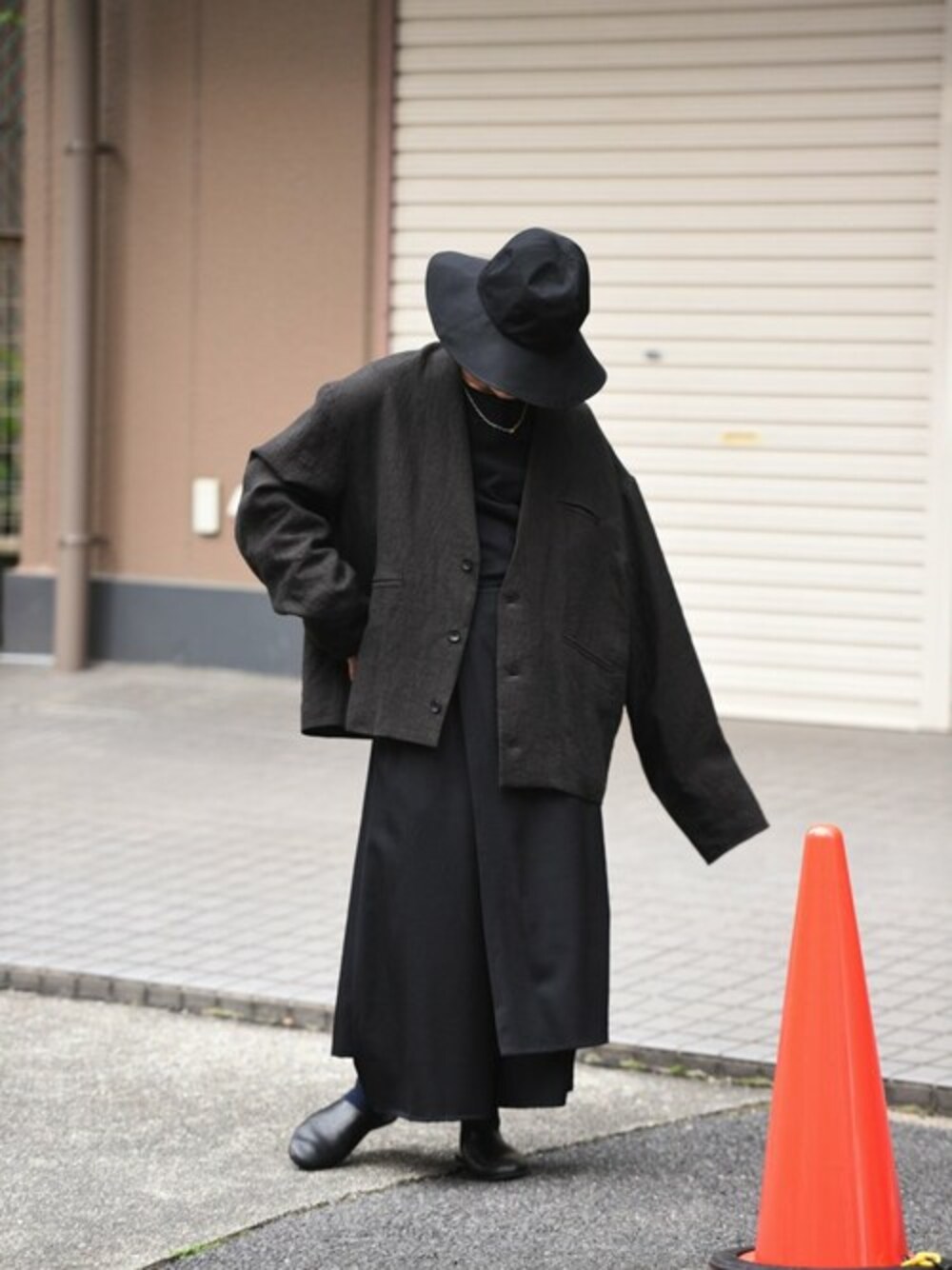 美品 BISHOOL Wool Gabardine Cut Off Pants BISHOOL Wool Gabardine Cut Off Pants with Damage Pocket