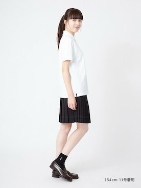 「アイテム（ポロシャツ）」を使った、殿内 虹風さん（レディース・164cm）の春コーディネート
