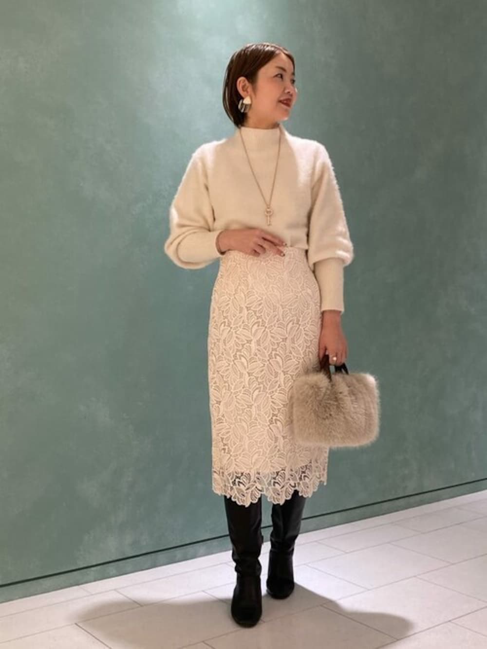 低価格 極美品✨アナイ ニット 天竺 FLUFFY パフスリーブ プルオーバー