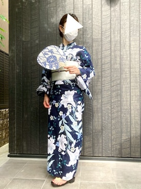 「kimonomachi（キモノマチ）のアイテム（浴衣）」を使った、KIMONOMACHIさん（レディース・160cm）の夏コーディネート