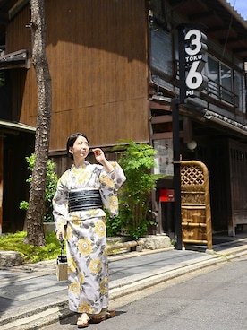「アイテム（和装小物）」を使った、KIMONOMACHIさん（レディース・151cm）の夏コーディネート
