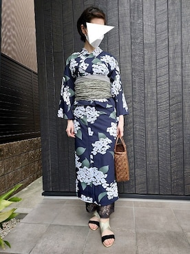 「アイテム（浴衣）」を使った、KIMONOMACHIさん（レディース・166cm）の夏コーディネート