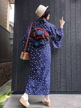 「アイテム（和装小物）」を使った、KIMONOMACHIさん（レディース・158cm）の夏コーディネート