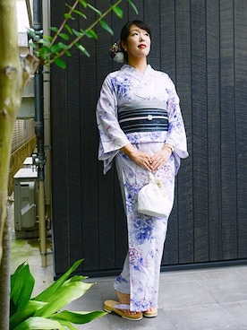 「アイテム（浴衣）」を使った、KIMONOMACHIさん（レディース・167cm）の夏コーディネート