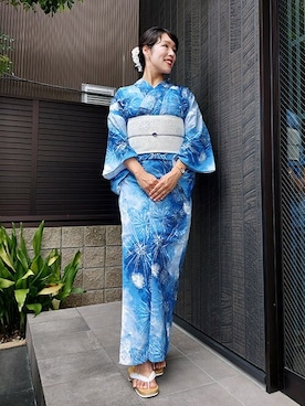 「アイテム（浴衣）」を使った、KIMONOMACHIさん（レディース・167cm）の夏コーディネート