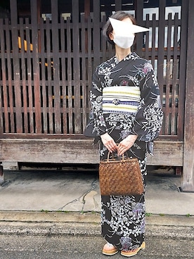「浴衣」｜KIMONOMACHIさん（レディース・166cm）の秋コーディネート