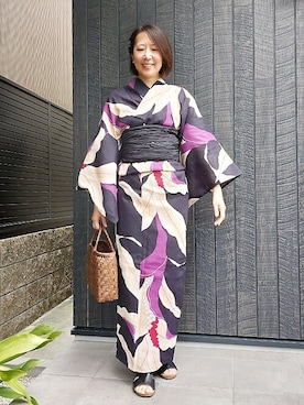 「アイテム（水着/着物・浴衣）」を使った、KIMONOMACHIさん（レディース・170cm）の秋コーディネート