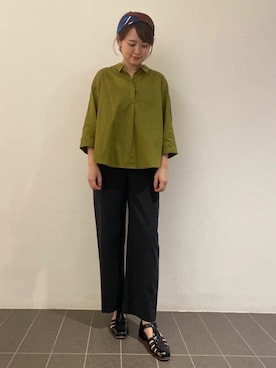 「アイテム（バンダナ/スカーフ）」を使った、mikaさん（レディース・158cm）の夏コーディネート