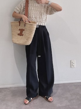 「スラックス 黒」｜VIVIAN COLLECTIONさん（レディース・160cm）の夏コーディネート