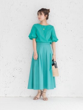 「ラッフルスリーブ」｜yukimiさん（レディース・160cm）の春コーディネート