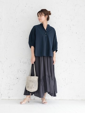「コットンスカート」｜yukimiさん（レディース・160cm）の春コーディネート