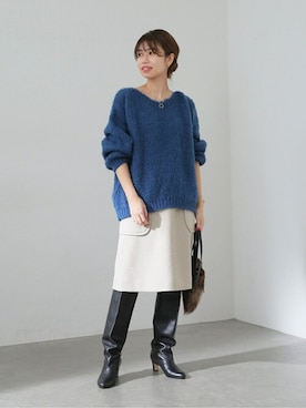 「膝丈スカート」｜yukimiさん（レディース・160cm）の秋コーディネート