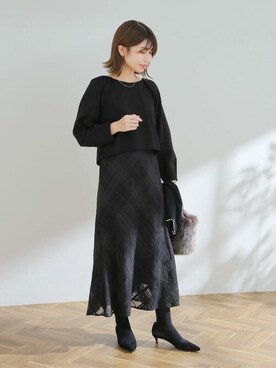 「La TOTALITE（ラトータリテ）のアイテム（ワンピース）」を使った、yukimiさん（レディース・160cm）の冬コーディネート