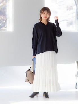 「La TOTALITE（ラトータリテ）のアイテム（ニット/セーター）」を使った、yukimiさん（レディース・160cm）の冬コーディネート