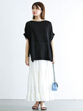 「La TOTALITE（ラトータリテ）のアイテム（ニット/セーター）」を使った、yukimiさん（レディース・160cm）の春コーディネート