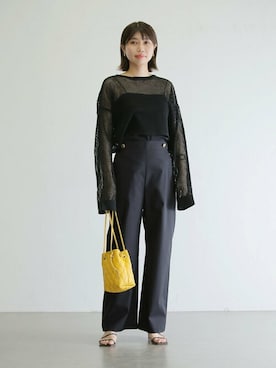 「La TOTALITE（ラトータリテ）のアイテム（ニット/セーター）」を使った、yukimiさん（レディース・160cm）の春コーディネート