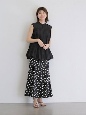 シャツ/ブラウス（ブラック系）を使った「ドットスカート」の人気