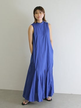 「ブルーワンピース」｜「アイテム（ワンピース/ドレス）」を使った、yukimiさん（レディース・160cm）の夏コーディネート