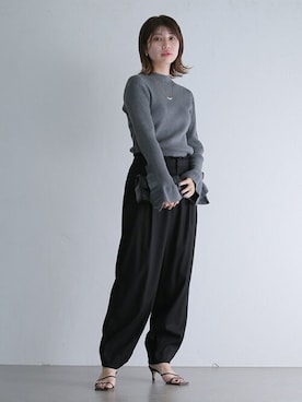 「La TOTALITE（ラトータリテ）のアイテム（ニット/セーター）」を使った、yukimiさん（レディース・160cm）の夏コーディネート