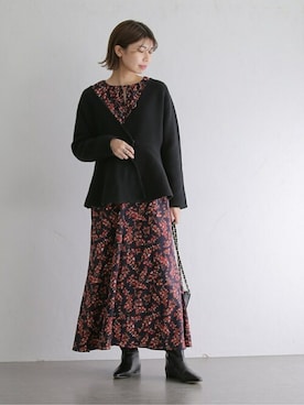 「La TOTALITE（ラトータリテ）のアイテム（ワンピース）」を使った、yukimiさん（レディース・160cm）の秋コーディネート