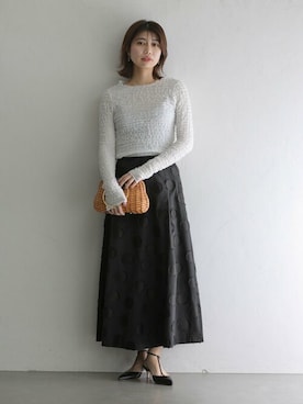 「ドット柄スカート」｜yukimiさん（レディース・160cm）の冬コーディネート