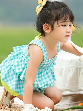 「ティアードスカート」｜「アイテム（水着/着物・浴衣）」を使った、KidsTeddyさん（キッズ・100cm）の夏コーディネート