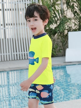 「アイテム（水着、イエロー系）」を使った、KidsTeddyさん（キッズ・100cm）の春コーディネート
