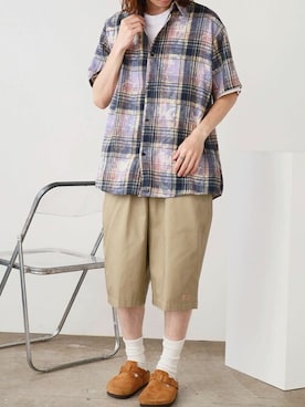 「Dickies（ディッキーズ）のアイテム」を使った、rooptokyokkさん（メンズ・173cm）の夏コーディネート