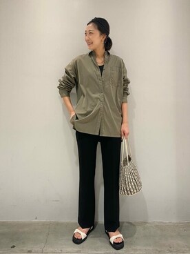 「LE TALON（ルタロン）のソフトツイストフットベットサンダル（サンダル、ホワイト系）」を使った、Natsumiさん（メンズ・167cm）の夏コーディネート